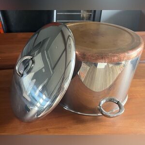 Revere Ware 16 Qt Stock Pot w/Lid Stainless Steel Copper Bottom metal handles